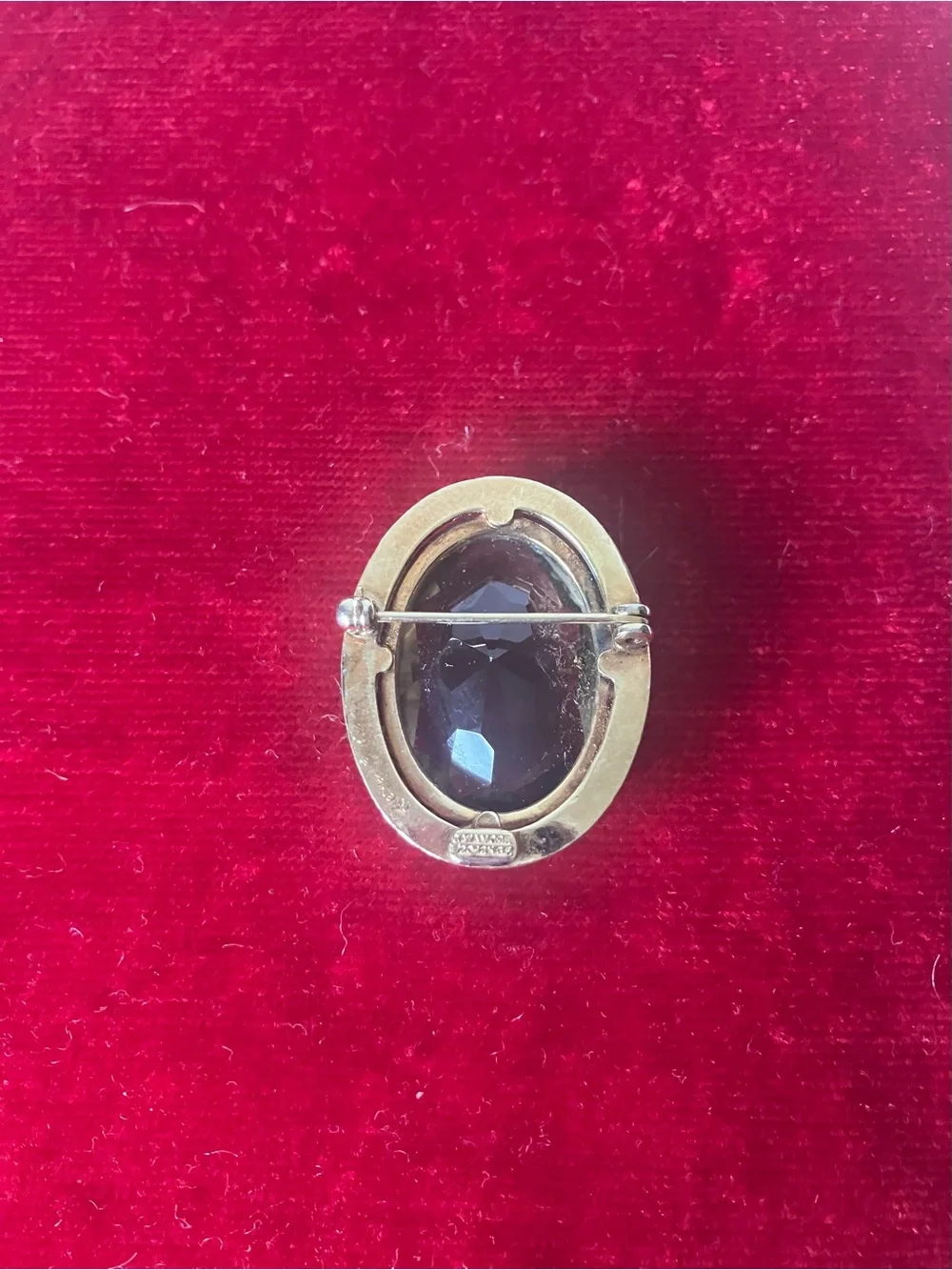 Vintage CATAMORE 1/20 12K GF Faceted Smoky Quartz Brooch Pin Oval Mid Century.